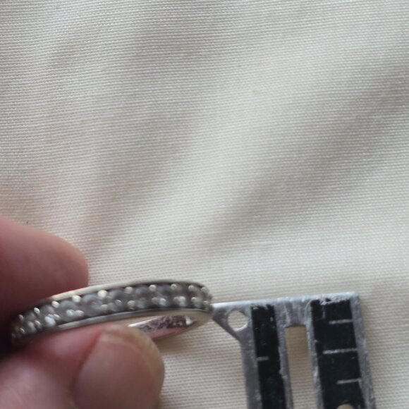 White Gold and Diamond Band - Picture 1 of 3